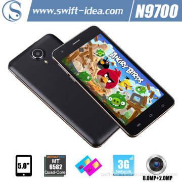 5.0 Inch Mtk6582 Quad Core 3G Dual SIM Latest Phones with 8.0MP Camera (N9700)